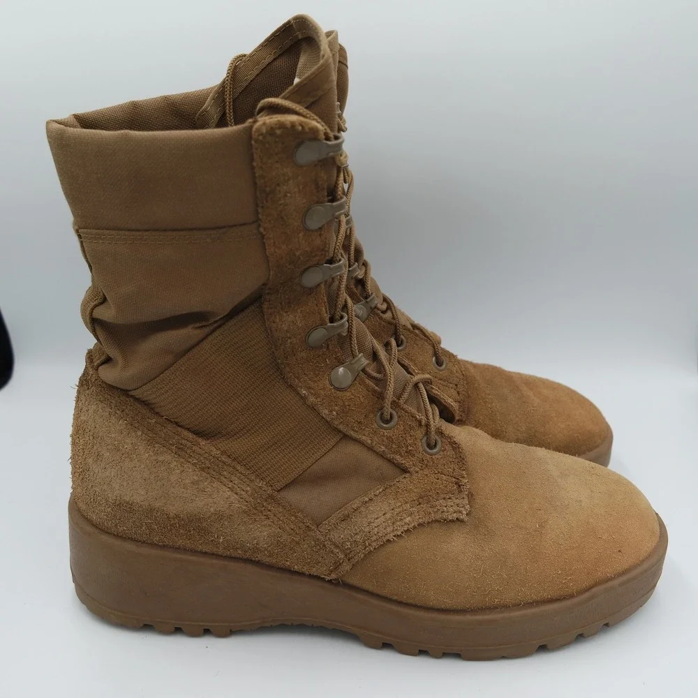 US Military Mens Coyote Tan Suede VIBRAM Tactical Combat Boots High Top Size 8.5